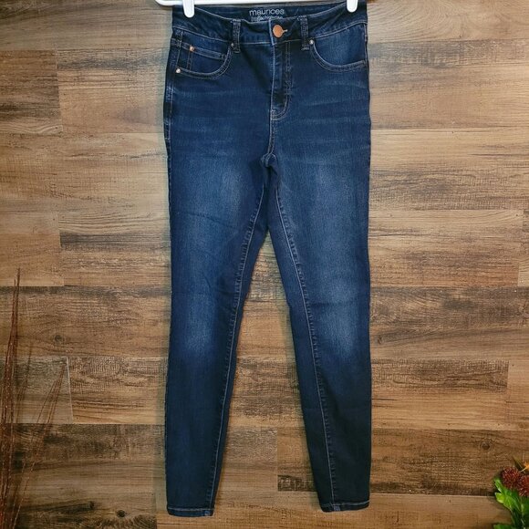 Maurices Jeans 6 L Everflex High Rise Skinny Dark Wash Tummy Control - Picture 1 of 9